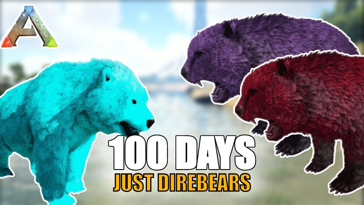 I Spent 100 Days in ARK using ONLY Dire Bears | ARK: Survival Evolved | Part 1
