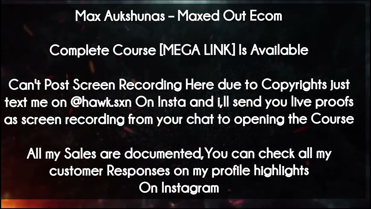 Max Aukshunas  course - Maxed Out Ecom download