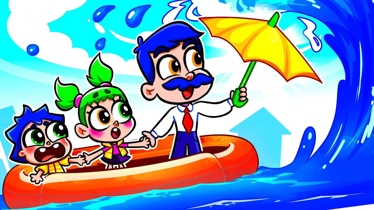 🌧️ Flood Song 🎵My Dad's the Best! 🌟🌈Fun Learning Songs for Kids