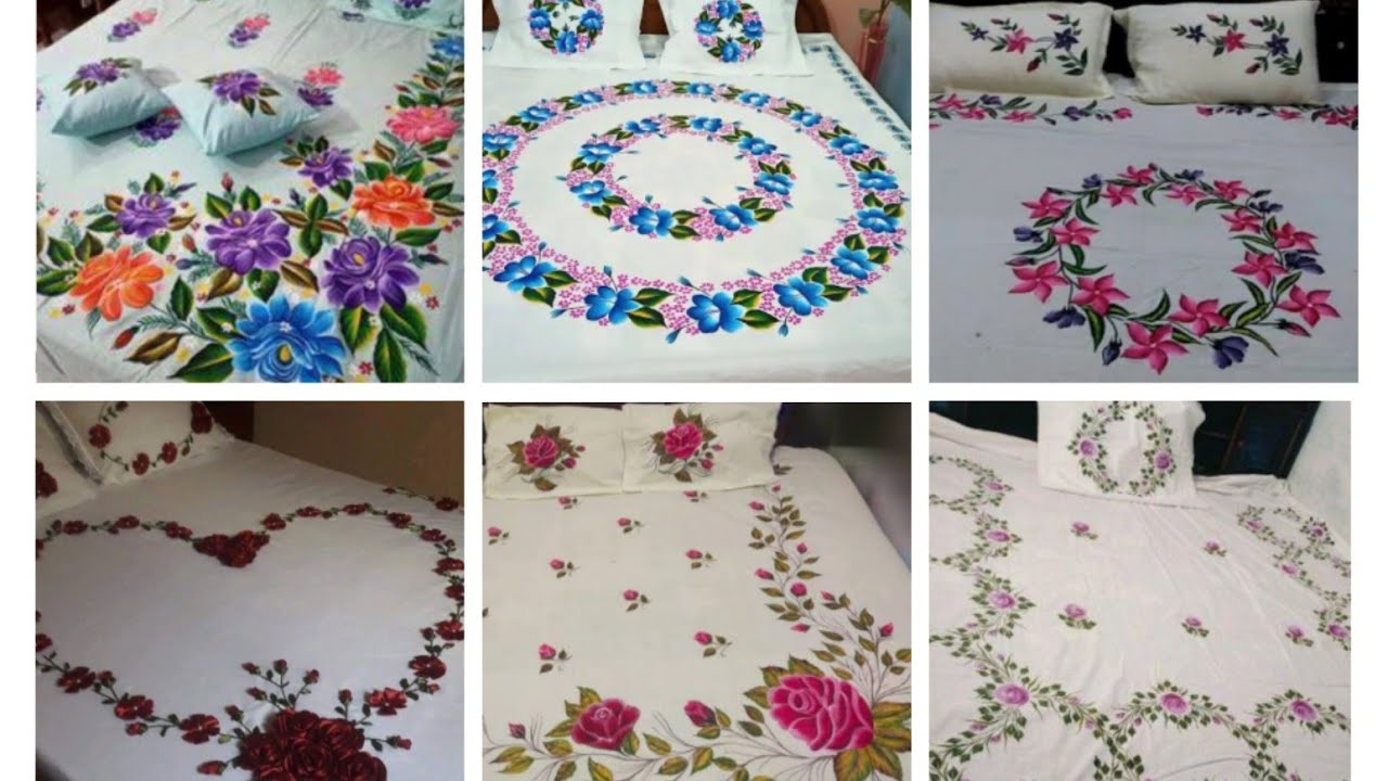 Outstanding Painting 🎨 Bedsheet 🌹 Design New// Takiya Chadar ka Phool