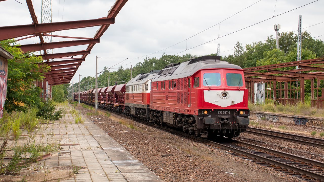 Treinen in Potsdam Pirschheide (Verlaten station)