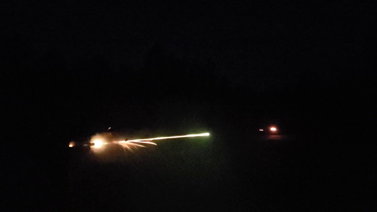 Uzi 9mm Full Auto with tracers mag dump night fire