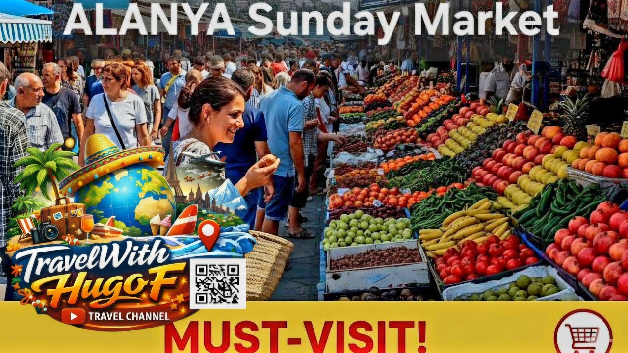 🇹🇷 Воскресный рынок в Алании, Турция @TravelwithHugoF #alanya #market #turkey
