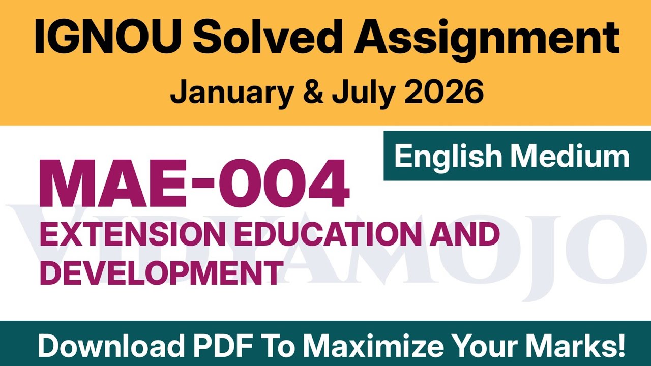 IGNOU MAE 004 Solved Assignment 2026 English Medium PDF Download