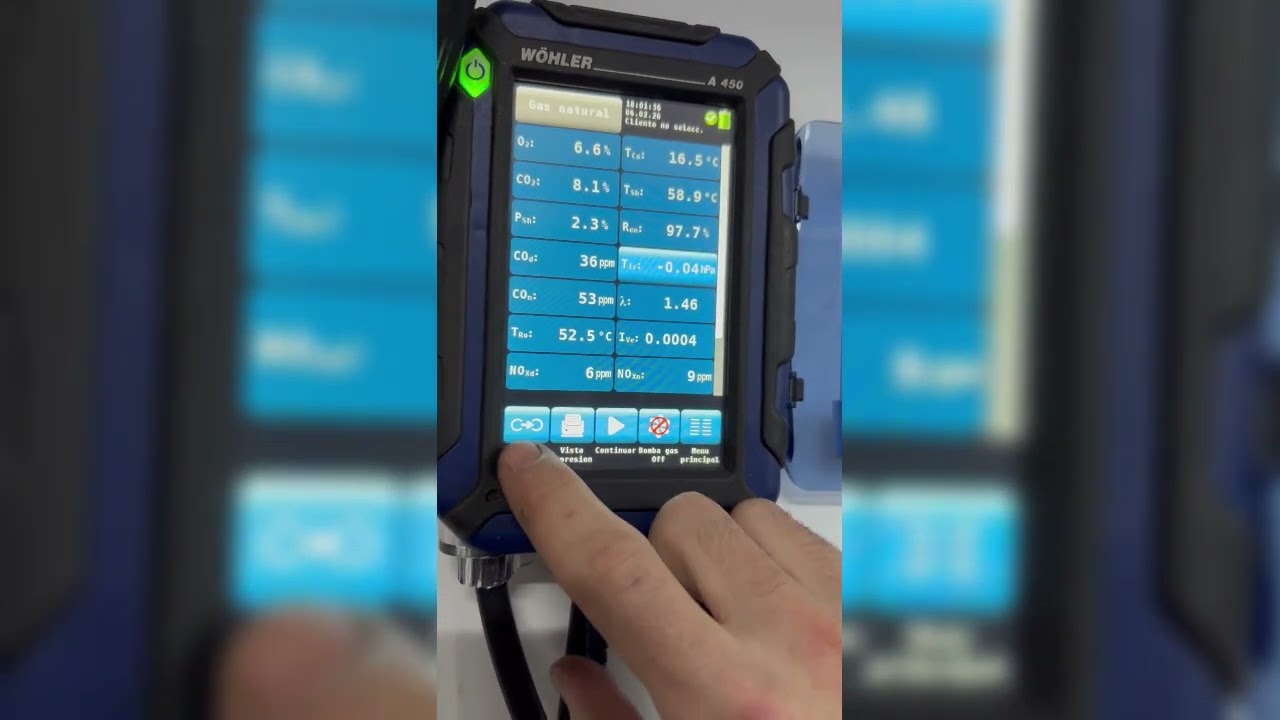 Analisis de Combustion de una caldera con el Analizador Wohler A450L
