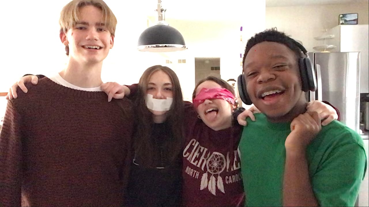 Baking a Cookie Brownie with my friends, but we're blind, deaf, mute, and don't have arms.