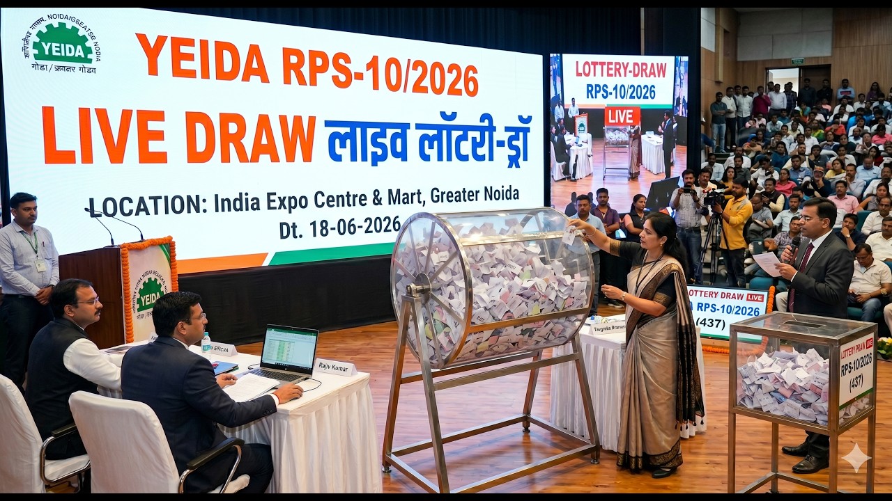 YEIDA Live Draw Streaming 🔥YEIDA RPS-10/2026 Plots🔥973 Residential Plots🔥Total Application 110203