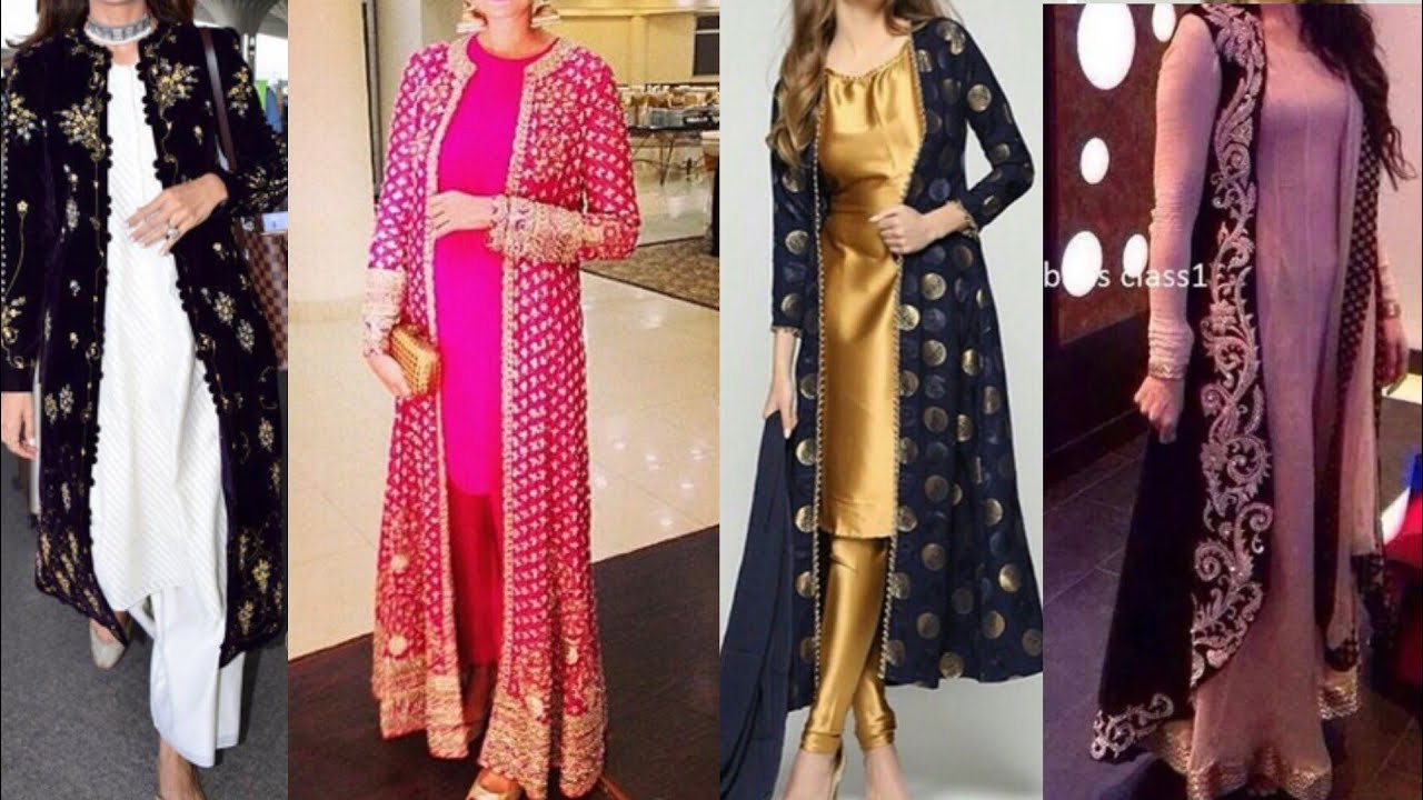 beautiful party wear long shrug design ideas for kurta