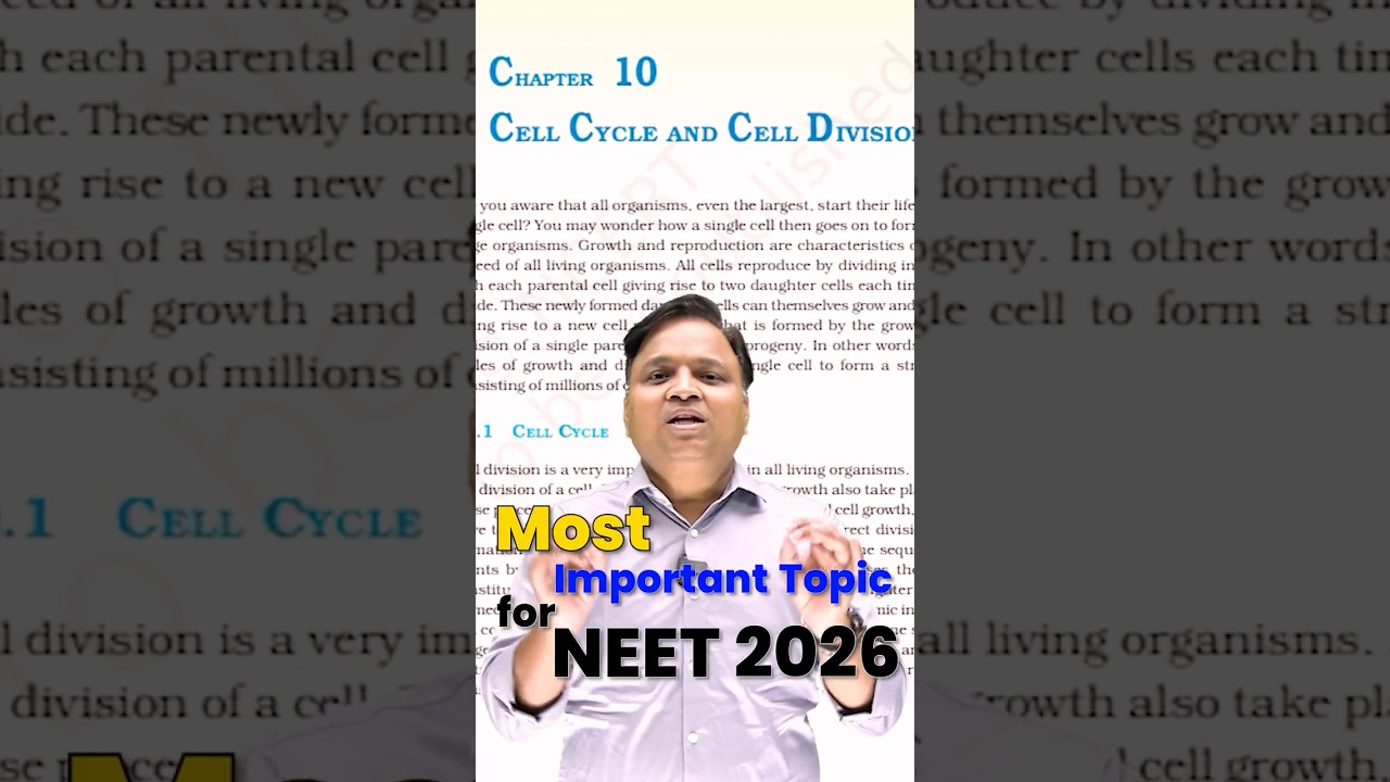 Most Important Topics for NEET 2026 from Cell Cycle and Cell Division!
