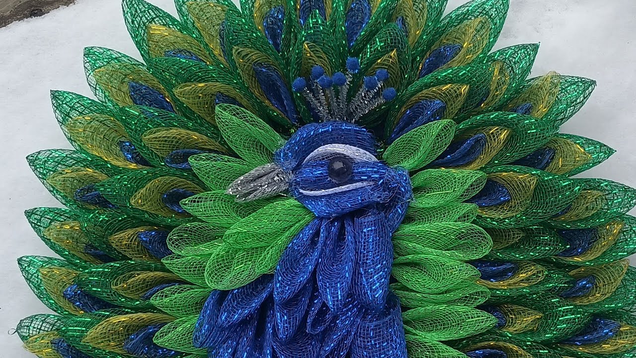 DIY peacock wreath