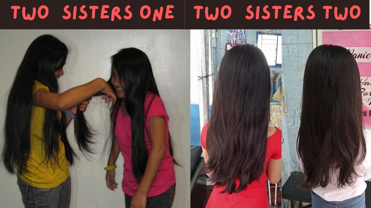 2 sets of 2 sisters long hair cut short #haircut #ladieshaircut #pixiecut #haircutforlonghair #hair