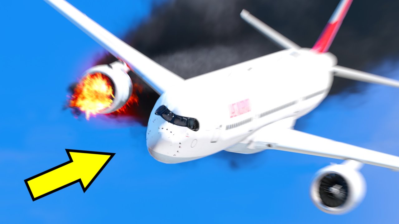 Самолет потерял управление и врезался в канатную дорогу в GTA 5 (Сцена авиакатастрофы)