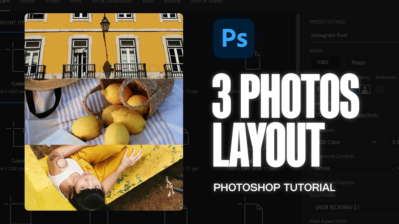 How to Make a 3 Photo Instagram Layout in Photoshop