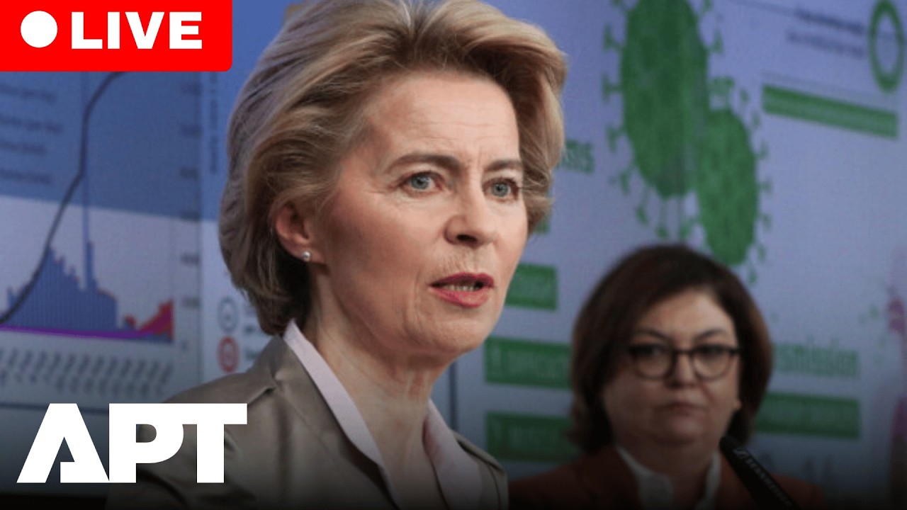 ПРЯМОЙ ЭФИР: Урсула фон дер Ляйен выступает с заявлением о работе Координационного центра ЕС по р...