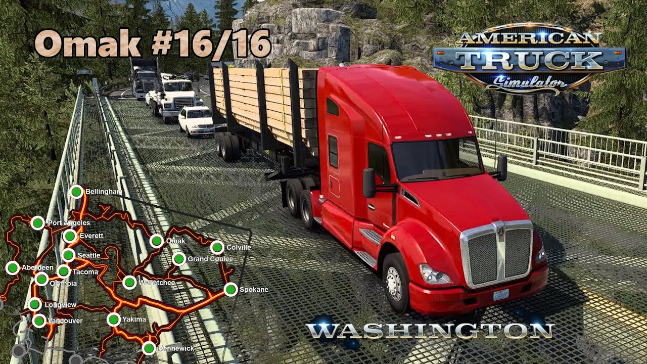American Truck Simulator Gameplay DLC Washington Bellingham for Omak #16/16