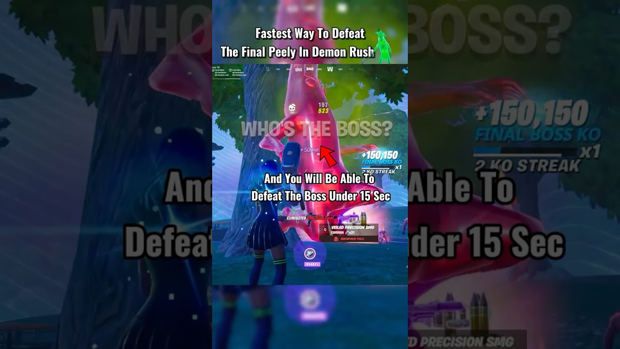 Fastest Way to Defeat Demon Rush Bosses #fortnite #fortniteclips