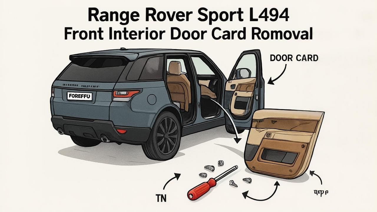 How to remove the front door card panel on Range Rover Sport L494
