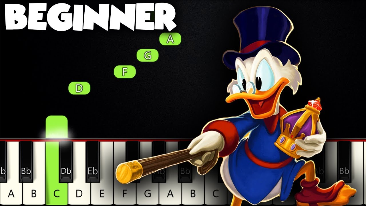 Ducktales Theme | BEGINNER PIANO TUTORIAL + SHEET MUSIC by Betacustic