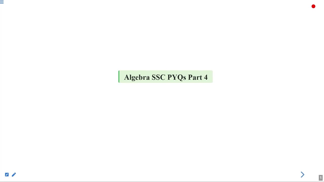 Algebra Exercise Part 4 #swayamprabha