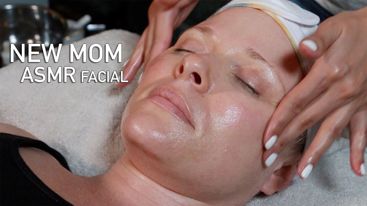 ASMR whisper facial with scalp massage on new mom