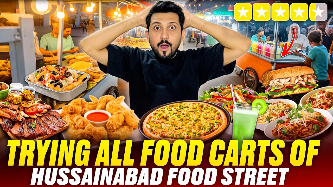 I Tried All The Food Carts At Hussainabad Food Street 😵Pakistan karachi