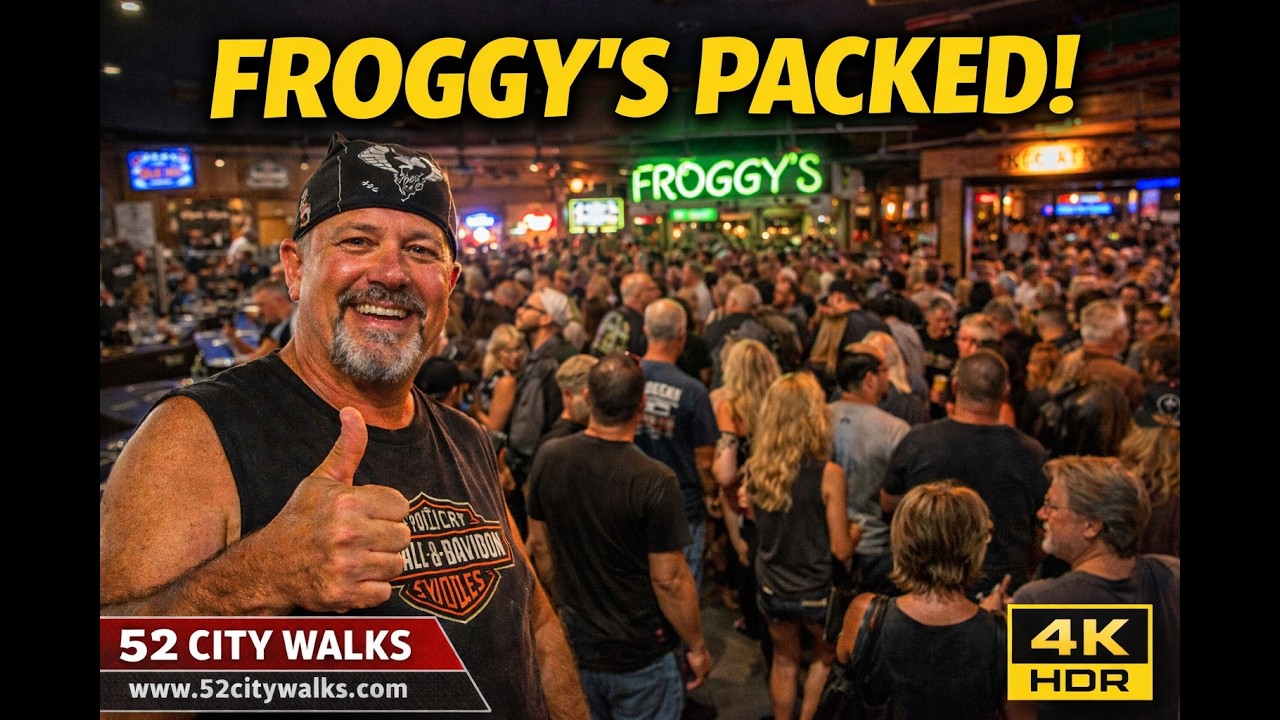 Daytona Bike Week 2026 Main Street Walk Saturday Night | Quiet Streets but PACKED Bars! 4K HDR