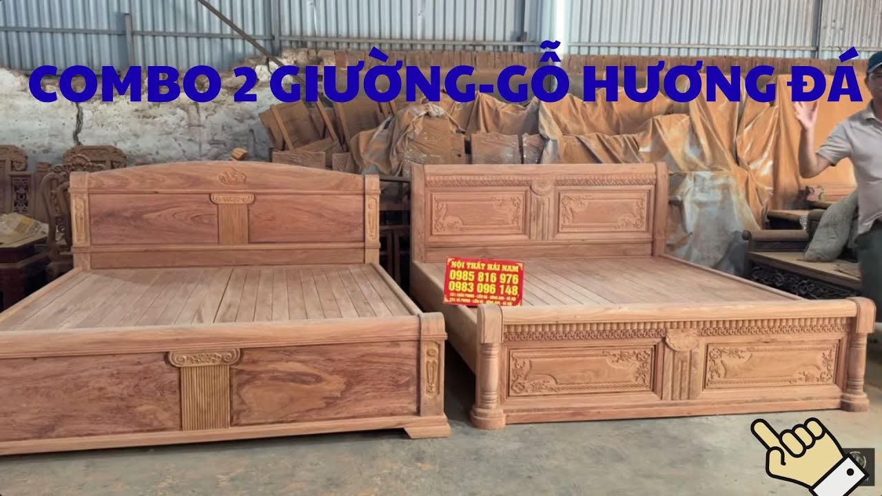 Giới thiệu và báo giá 2 mẫu giường ngủ gỗ hương đá vip . Giá hợp lý