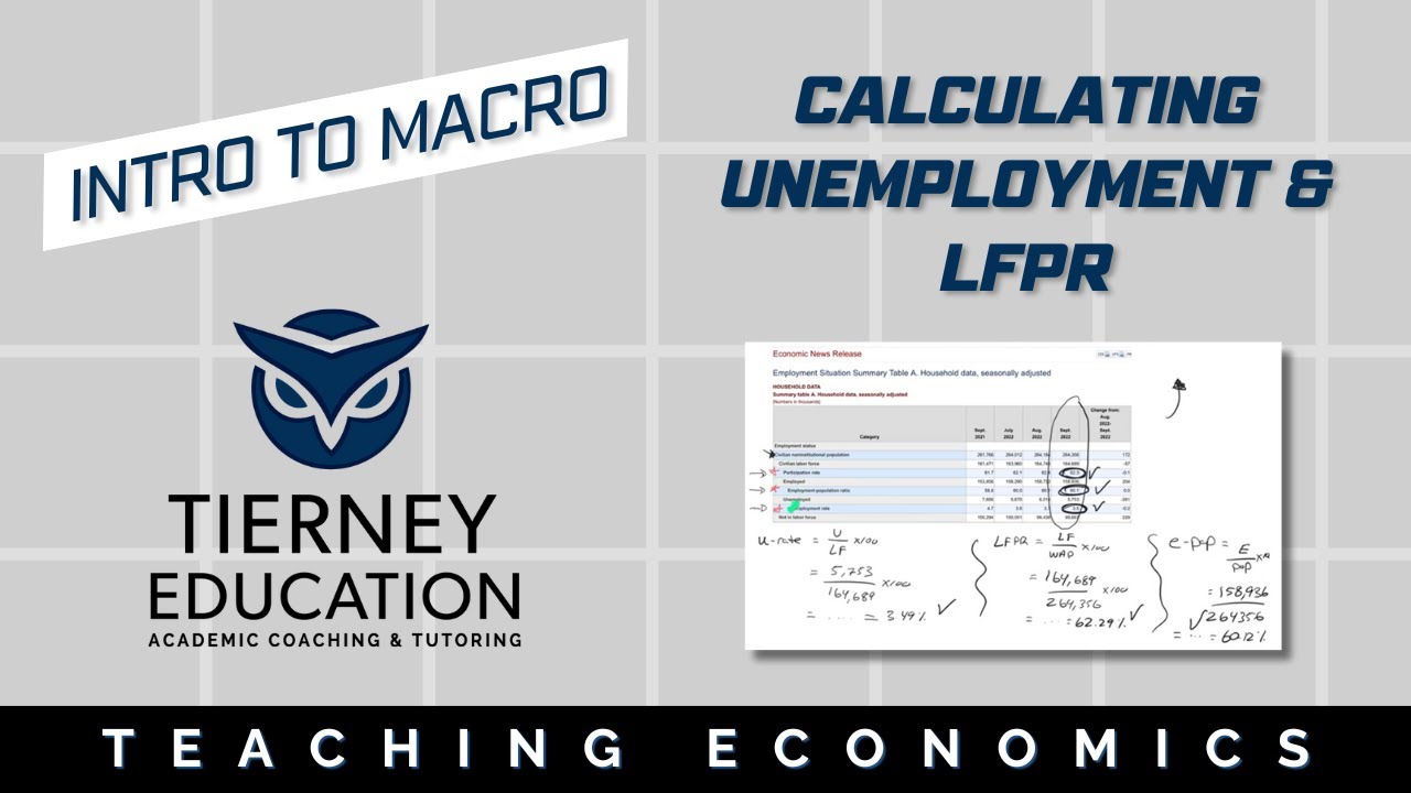 How to Calculate the Unemployment Rate, Labor Force Participation Rate & Employment-Population Ratio