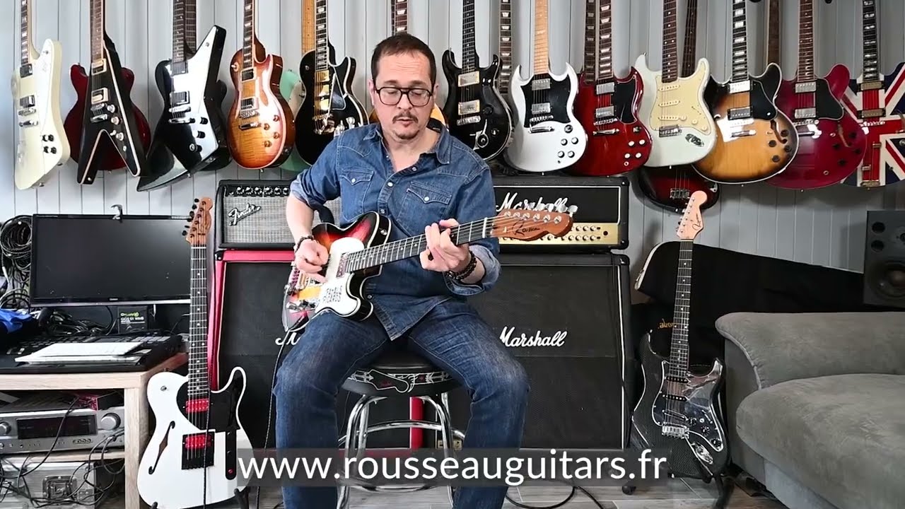 Laurent Honel (Les Fatals Picards) découvre sa Rousseau Guitars