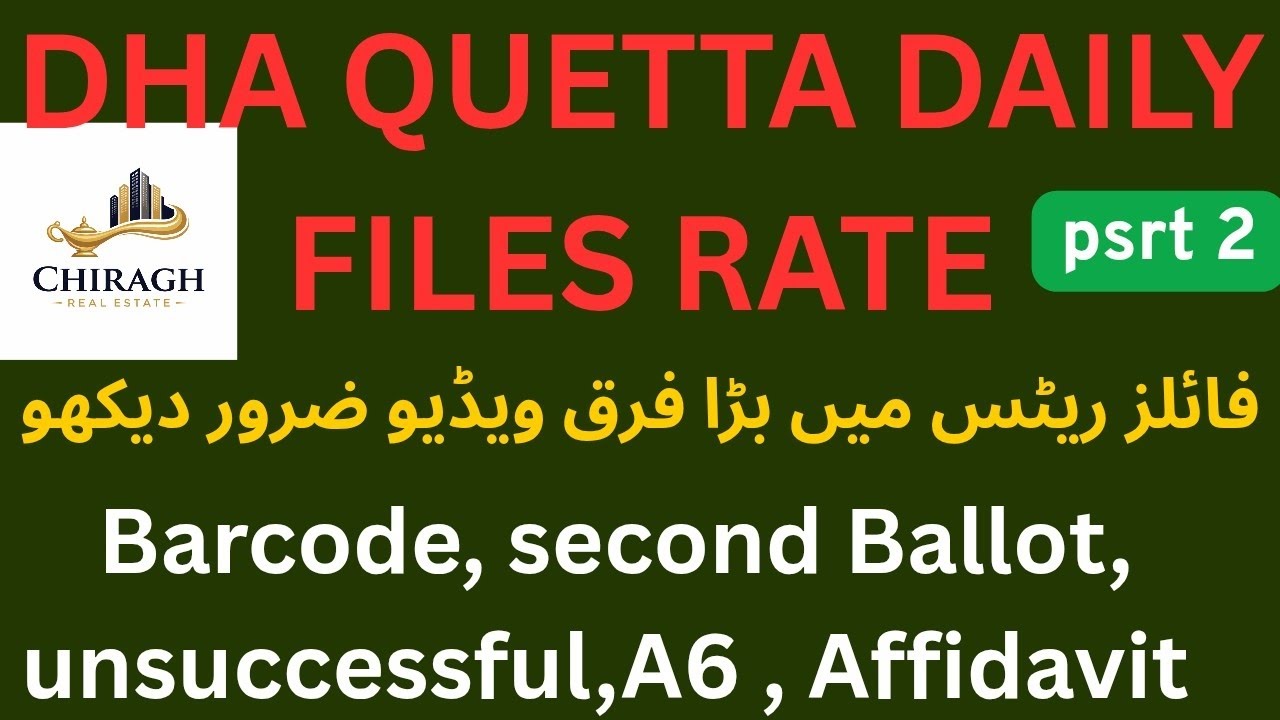 Latest DHA Quetta File Price Update | Daily Rates + Rate Comparison Between Files