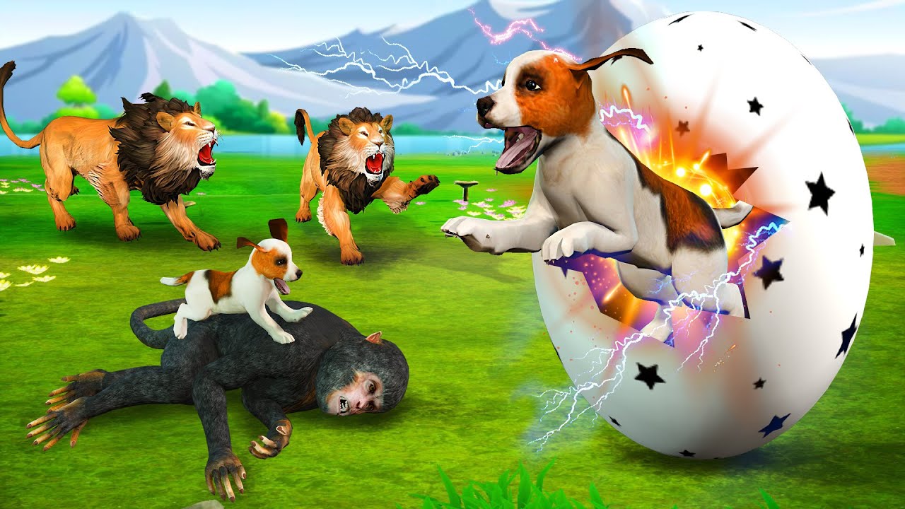 कुत्ते का पिल्ला जादुई बड़ा अंडा और बंदर माँ Dog Puppy Magical Giant Egg and Bander Maa Ki Kahani