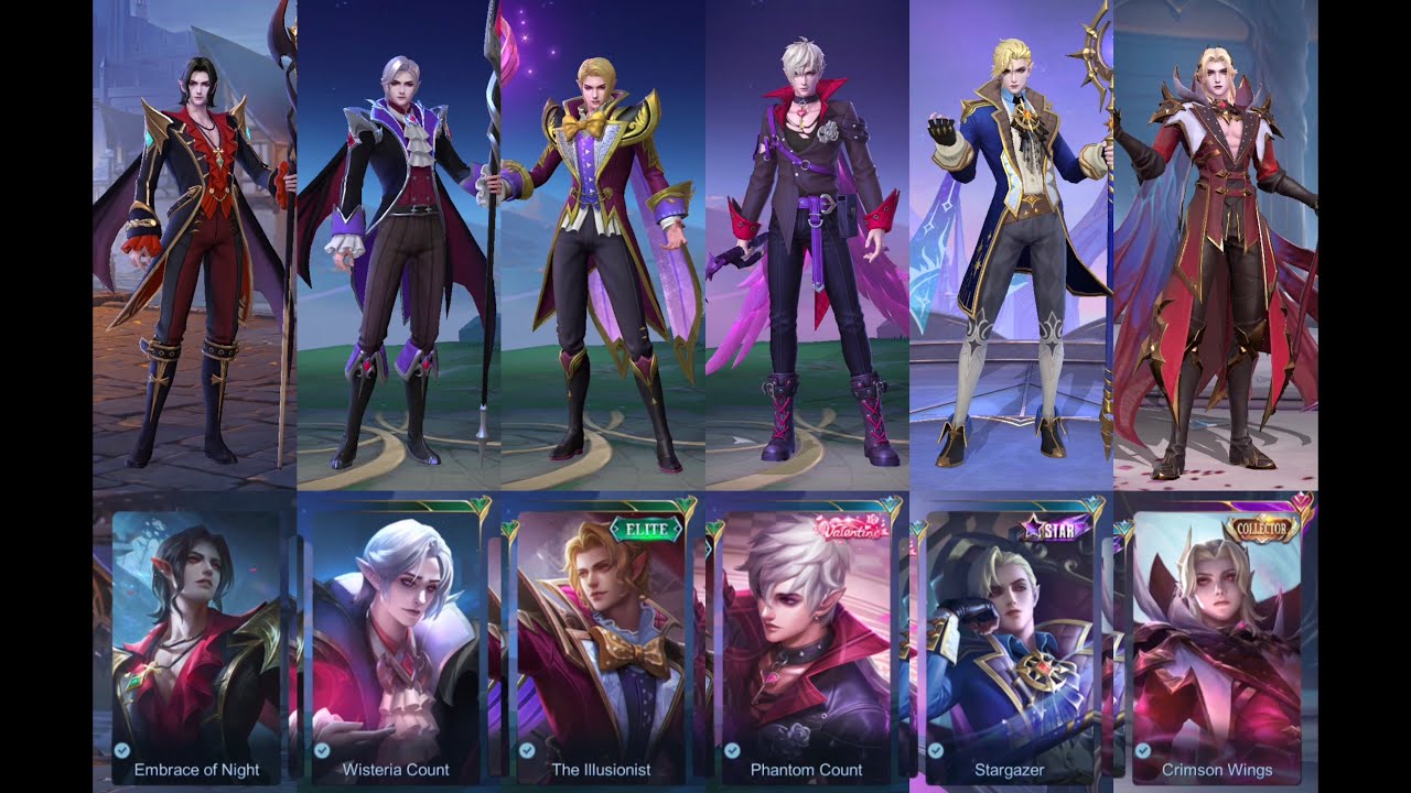 Cecilion - all 6 skins | display model and entrance animations | MLBB 2024 1214sat