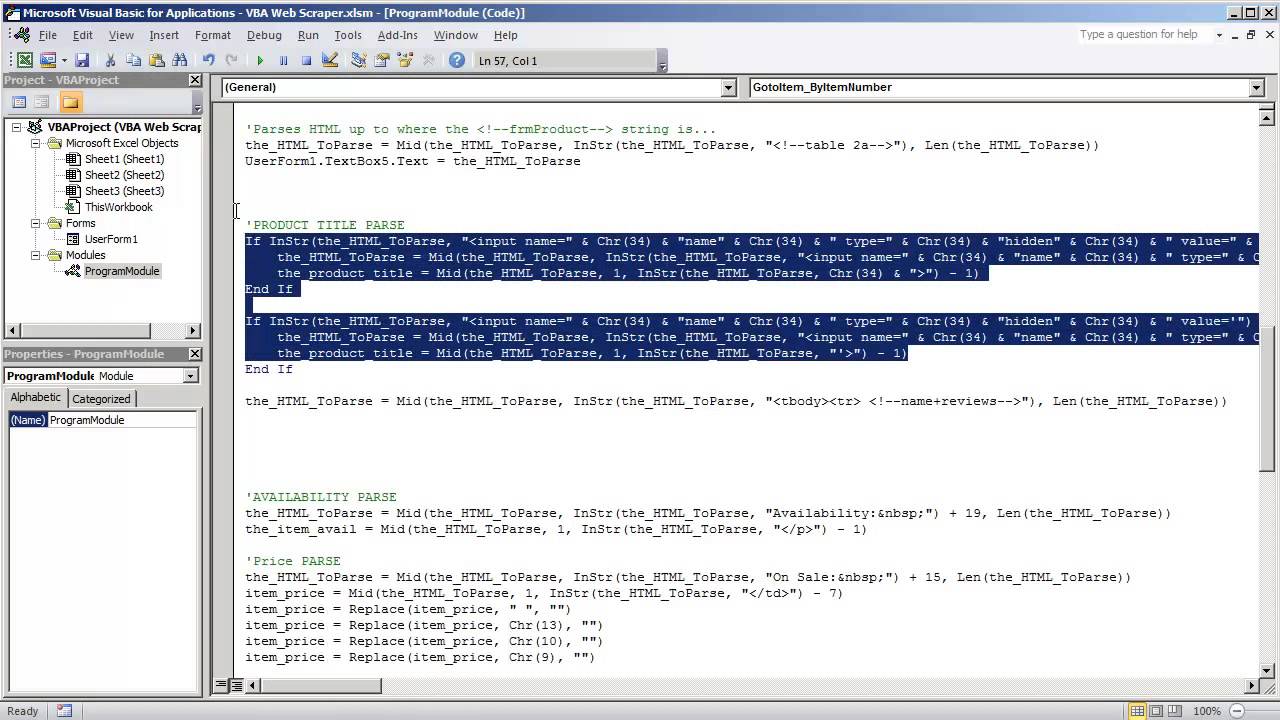 Web Scraper VBA Application1.19-Calling the Function Over Multiple Times