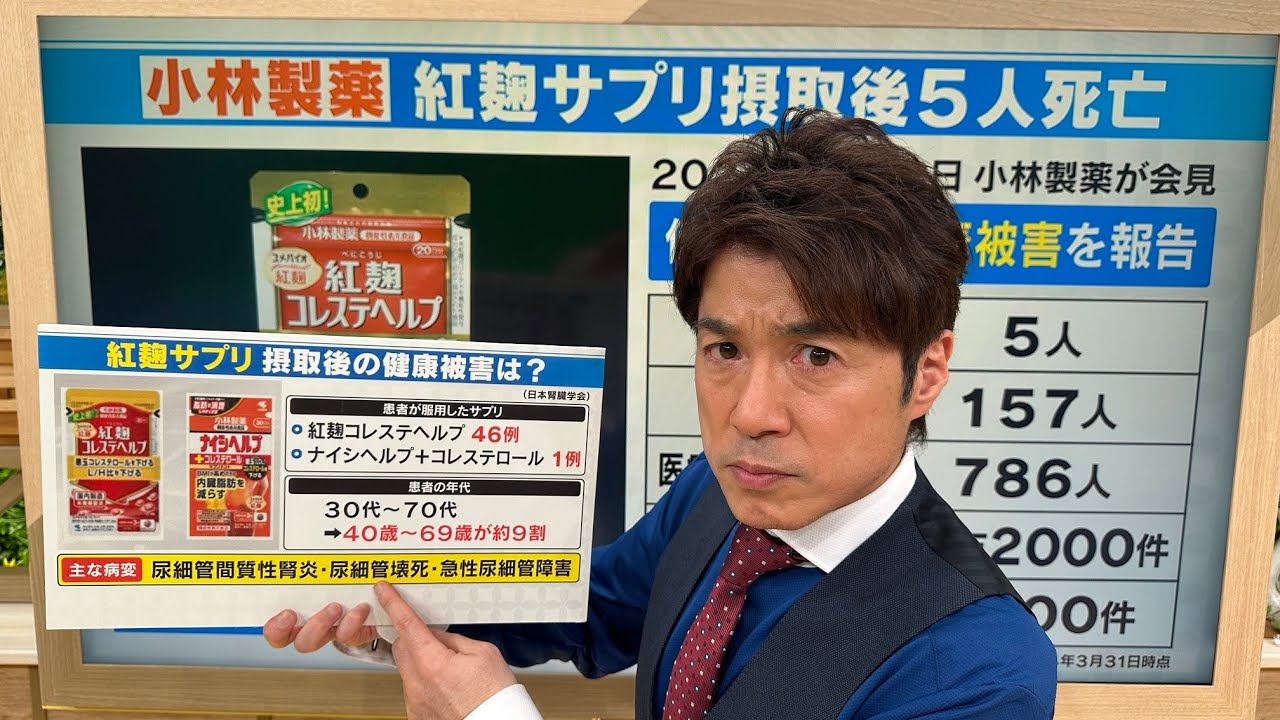 「紅麹サプリ」健康被害受け 日本腎臓学会が初公表！患者の実態と病変は？【大石が深掘り解説】