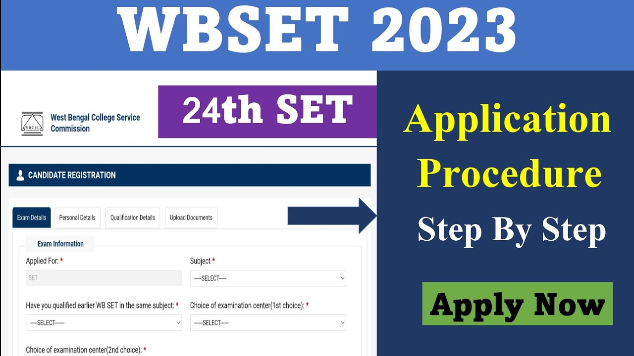 WB 24th SET Exam Form Fillup 2023 // Application Procedure // Step by Step