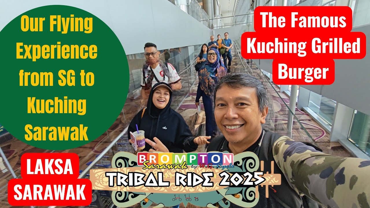Flying from Singapore to Kuching for Brompton Sarawak Tribal Ride 2025 with AirAsia Airline.