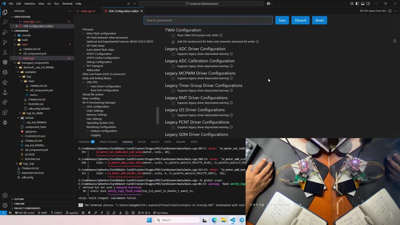 Code with me | Integrating LVGL 9.2 + ILI9488 + ESPIDF | C++ | #1
