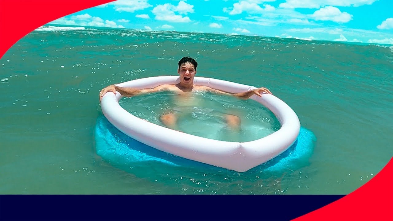 COLOQUEI UMA PISCINA NO MEIO DO MAR, E O RESULTADO FOI SURPREENDENTE!