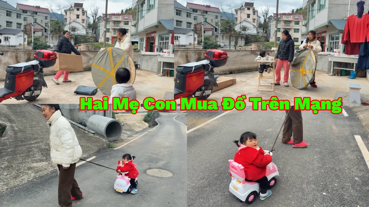 281🇨🇳🇻🇳Ba Bà Cháu Ở Nhà Hủ Hỉ Cũng Vui, Hai Mẹ Con Mua Đồ Online Nữa 