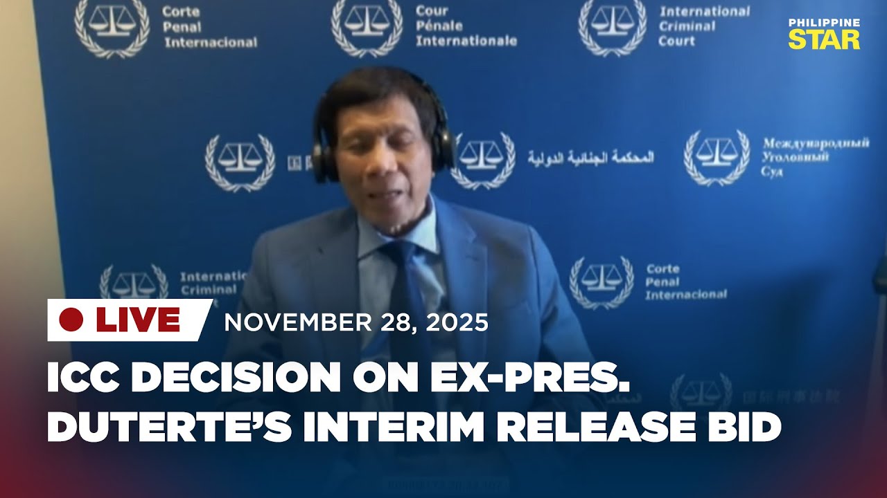 LIVESTREAM: ICC decision on ex-president Duterte's interim release bid (November 28, 2025)