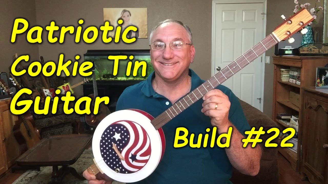 Yin/Yang flag-themed cookie tin guitar - Build #22