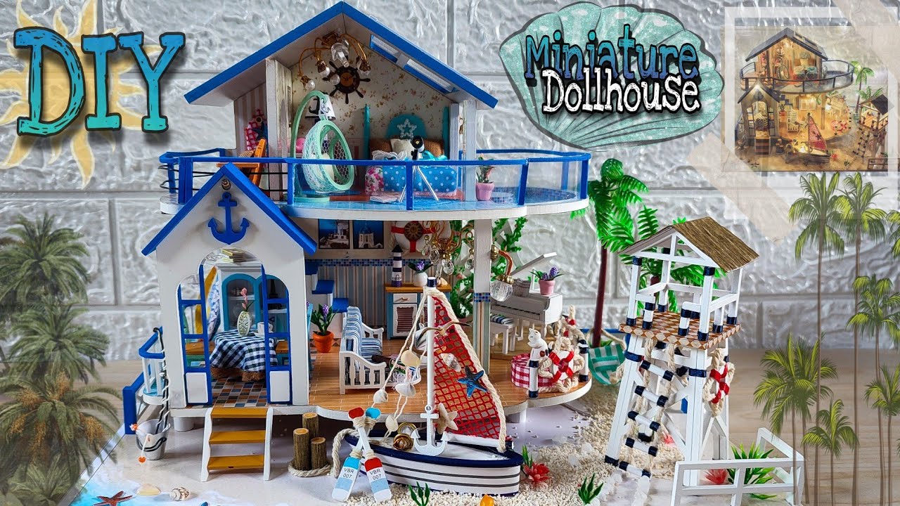 DIY Miniature House || Beach House Miniature Dollhouse Kit #DIY #Miniature #Dollhouse