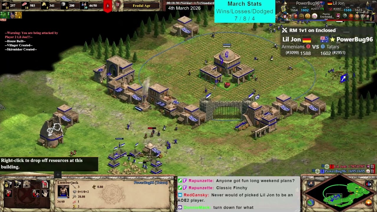 RM 1v1 Enclosed | Tatars vs Armenians | AoE2