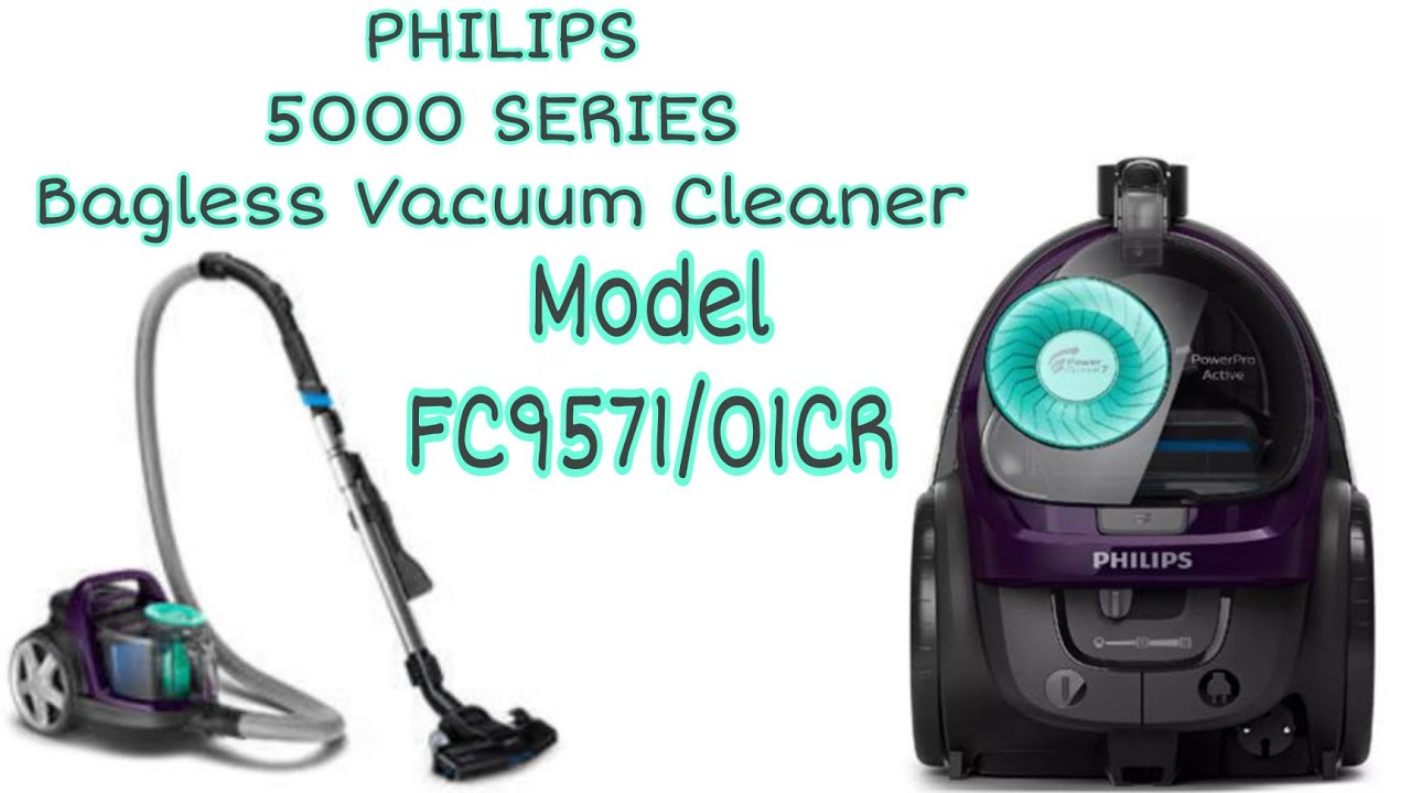 Philips Bagless Vacuum Cleaner with 1900 Watts Motor, TriActive nozzle,  (Magic Purple, FC9571/01)