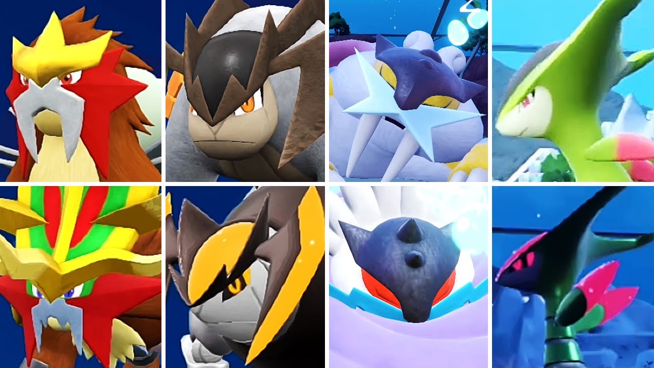 Pokémon Scarlet & Violet: The Indigo Disk - All Legendary Paradox Comparison + Walking + Sleeping