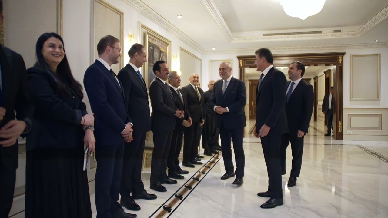 Nechirvan Barzani and Estonian President Alar Karis in Erbil