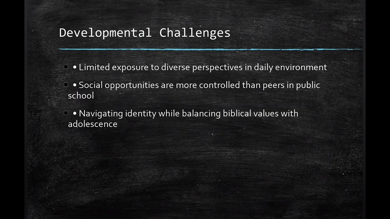 Observing Teen Development in a Christian Homeschool Setting Faith-Based Education Student Project