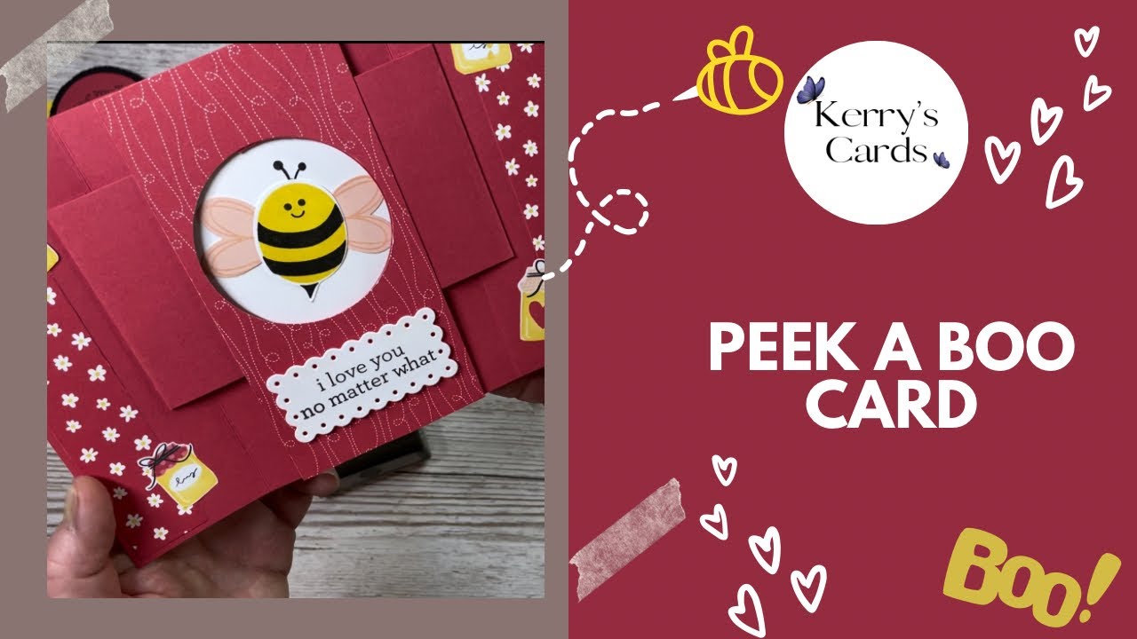 Peek-a-boo card | Bee My Valentine card | wow card | Kerry’s Cards UK