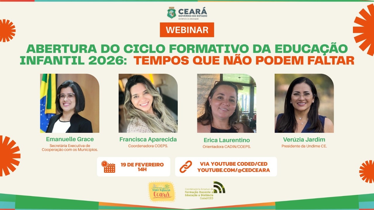 Webinar  Abertura do Ciclo Formativo da Educação Infantil 2026:  tempos que não podem faltar