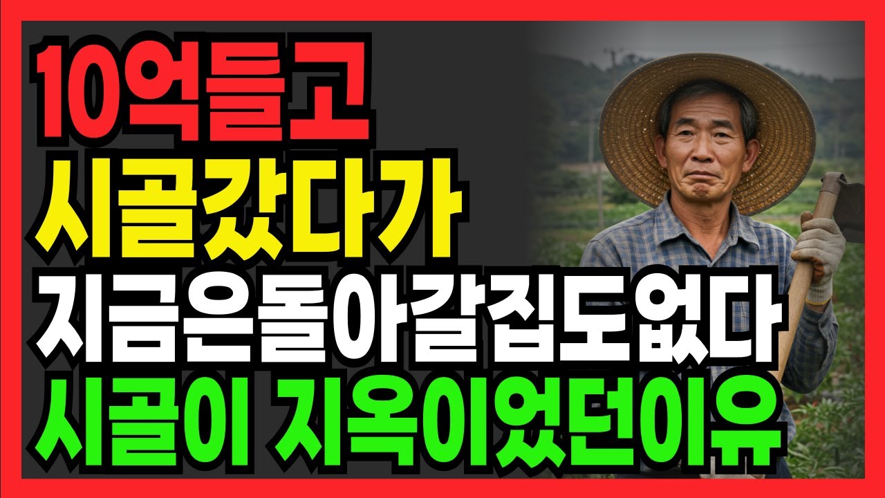 10억 퇴직금 들고 귀촌했다가 다 날렸습니다 | 노후자금｜오디오북│노후사연 | 노후준비
